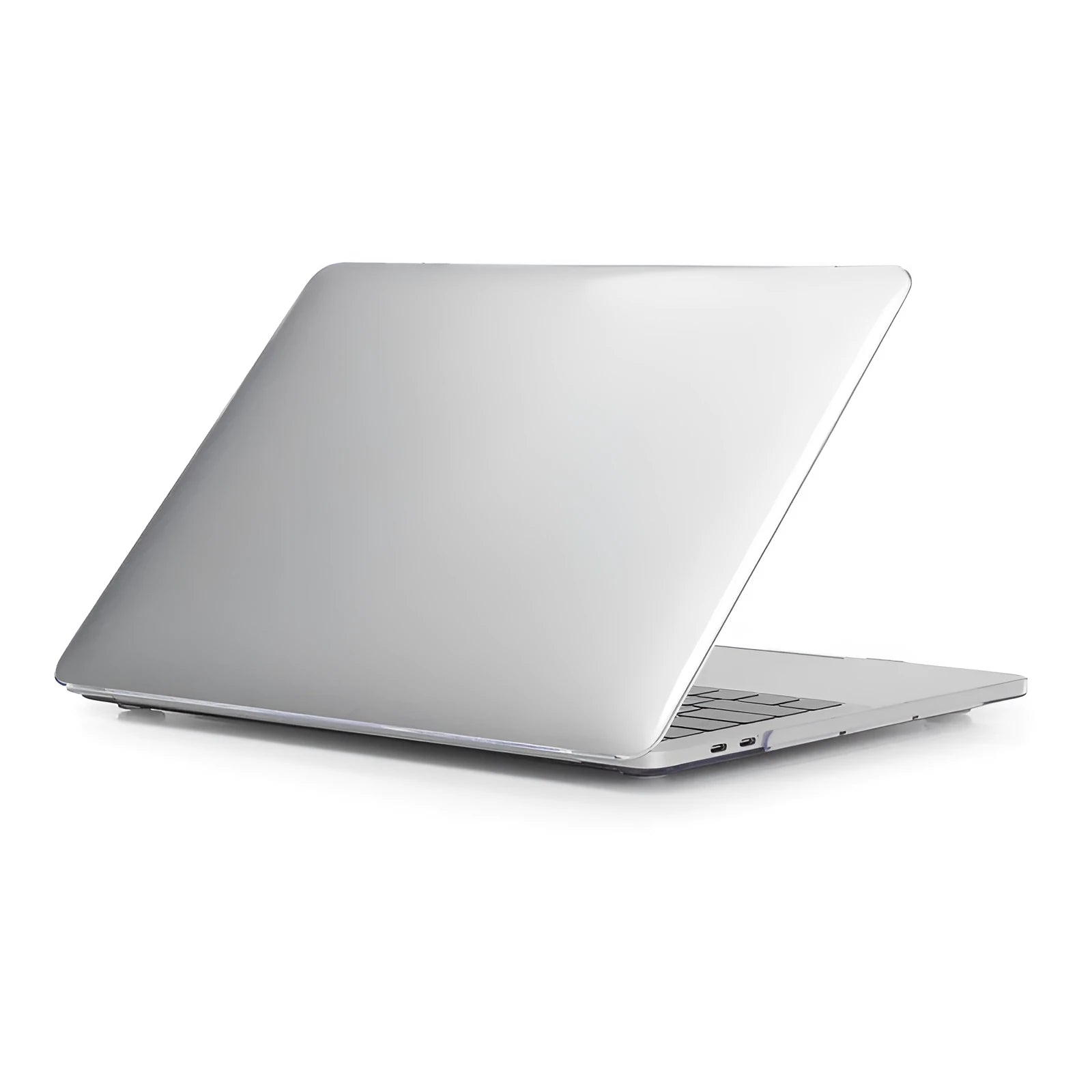 Black and transparent hard PC protective cases for MacBook Pro 14-inch and 16-inch laptops.