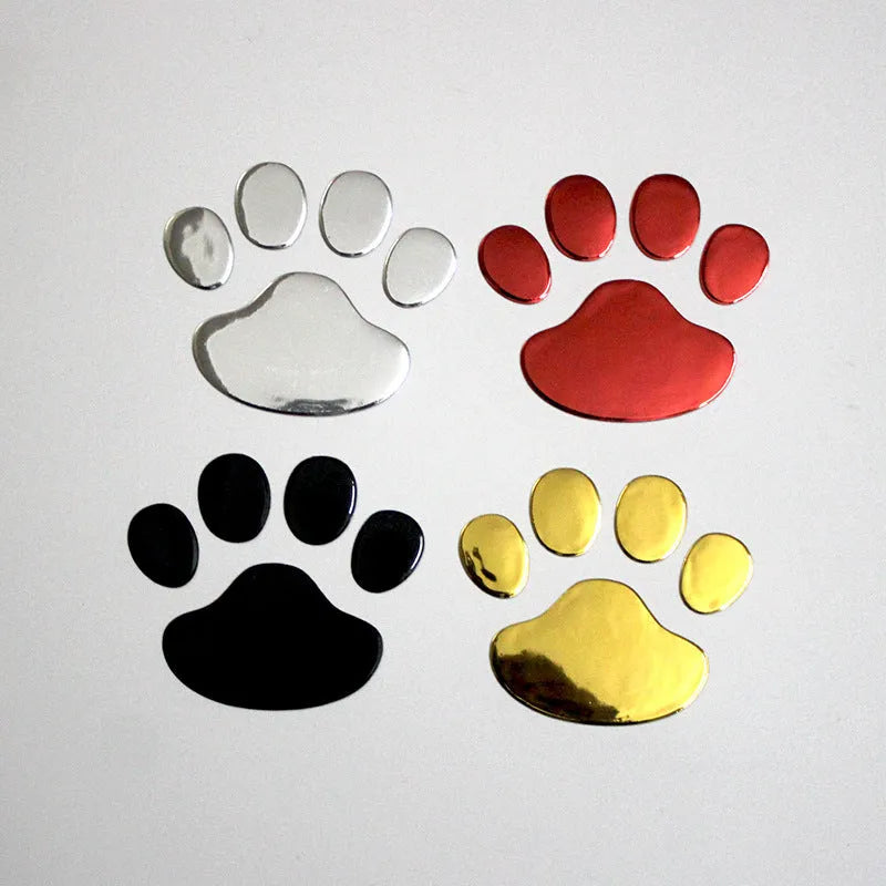 PVC car sticker with hand-shaped brush design showing dog footprints for bumper scratch concealment