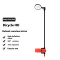 Bicycle helmet rearview mirror with aluminium rod and acrylic mirror, shown in Black and Black and Red colour options