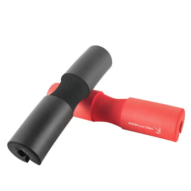 Barbell shoulder pad made of NBR foam, 44cm x 10cm, in black or red, for barbell training.