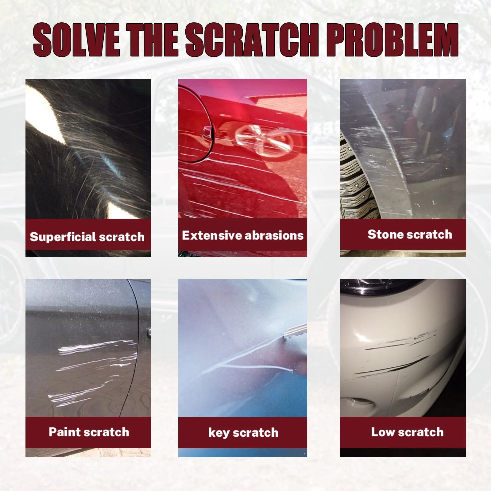 60ml car scratch repair wax set with applicator for paint surface scratches