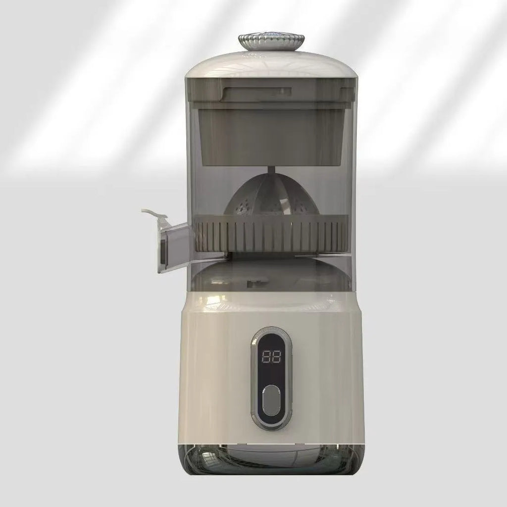 Portable multifunctional electric juicer in beige with 600ml ABS body and slag juice separation