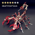 DIY steel scorpion 3D puzzle model kit in gold colour, metal construction, unassembled parts in colour box