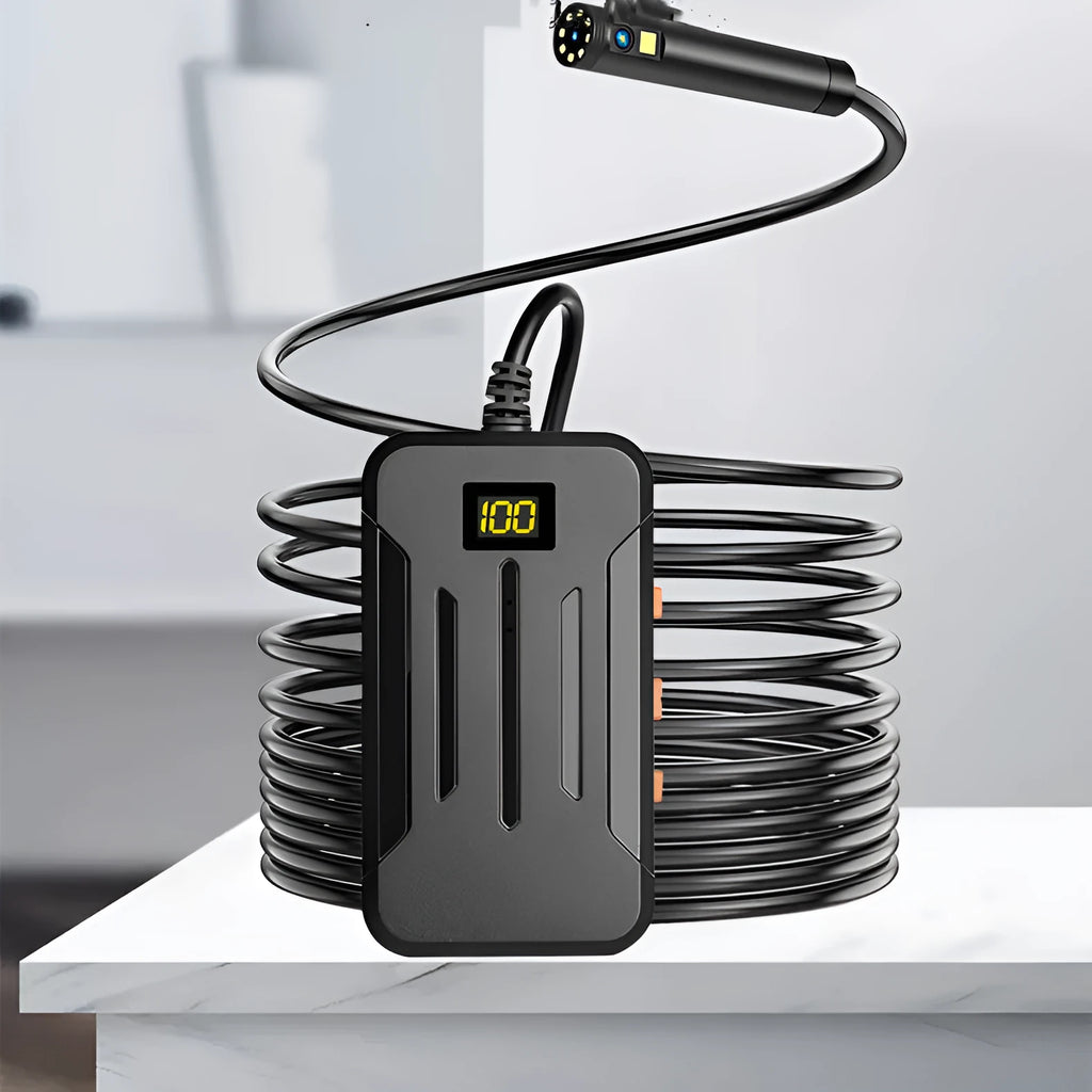 Wireless dual lens endoscope with 5.5mm and 8mm probe options and magnet accessory