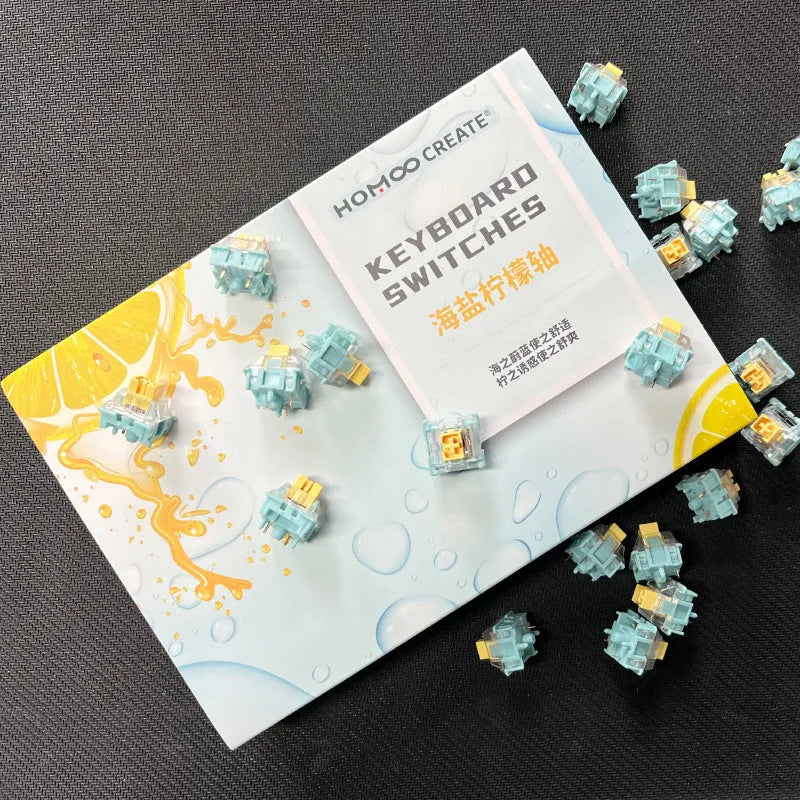 36 Sea Salt Lemon PRO colour mechanical keyboard switches with MX stems.