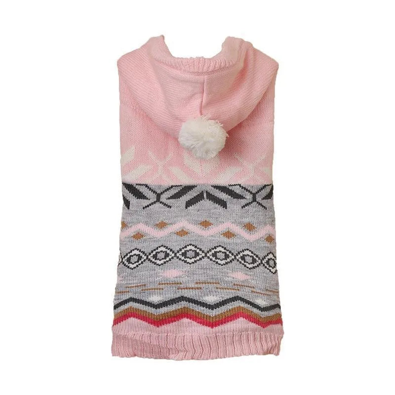 Diamond pattern pet sweater for dogs and cats in acrylic knit fabric