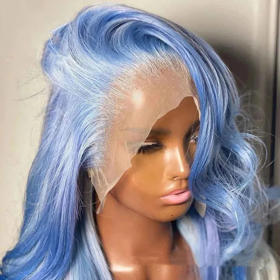 Body wave texture human hair lace front wig displayed on a mannequin head, showing a natural hairline.