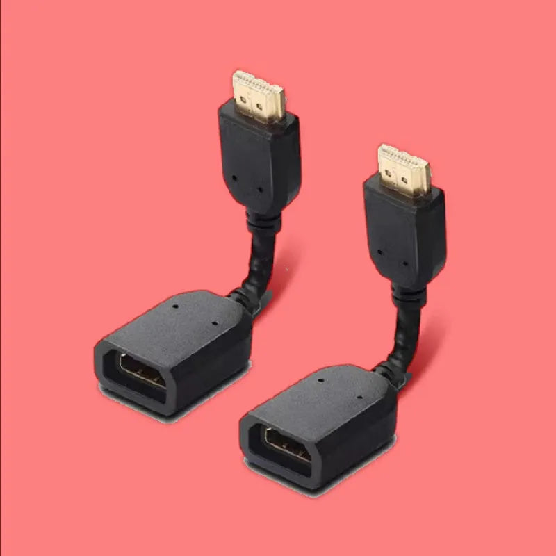 Black HDMI male to female extension cable 10cm length gold plated plug TPE jacket