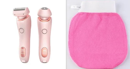 2 in 1 women's electric shaver with foil and rotary heads, pink or blue, IPX7 waterproof