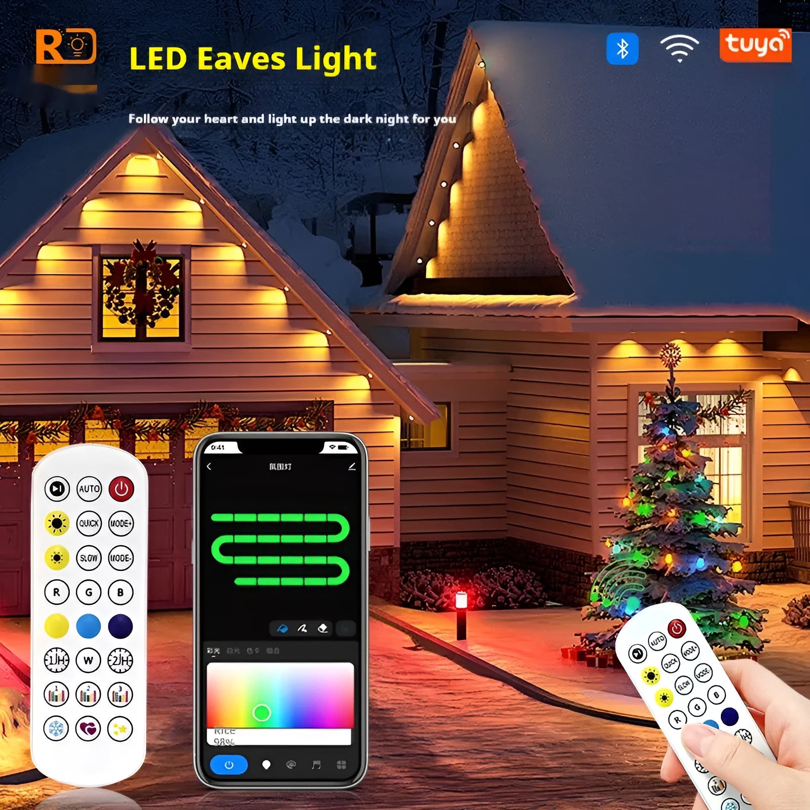 Planet design outdoor LED light string with intelligent graffiti control for eaves and courtyard decoration
