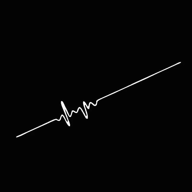 Creative ECG heartbeat design car bumper decorative sticker in colour gradient on a vehicle body