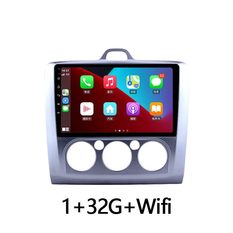Volkswagen Fox car stereo with 9-inch touchscreen and integrated manual air conditioning control buttons