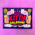 Cat calendar wall planner for 2024 or 2025 on a 42x30 cm paper sheet