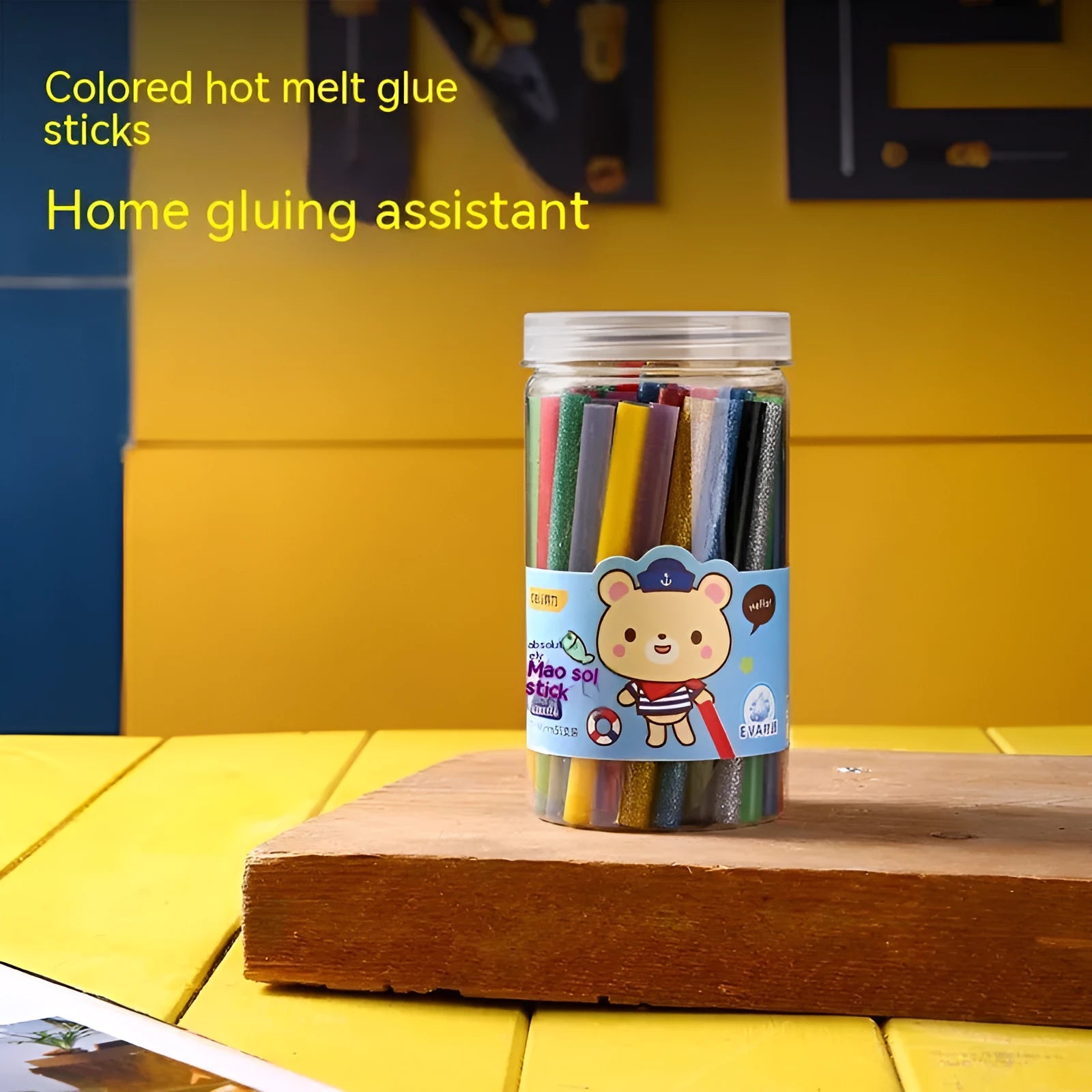 55 transparent hot melt glue sticks in a pack, 7mm diameter, for DIY and craft glue guns