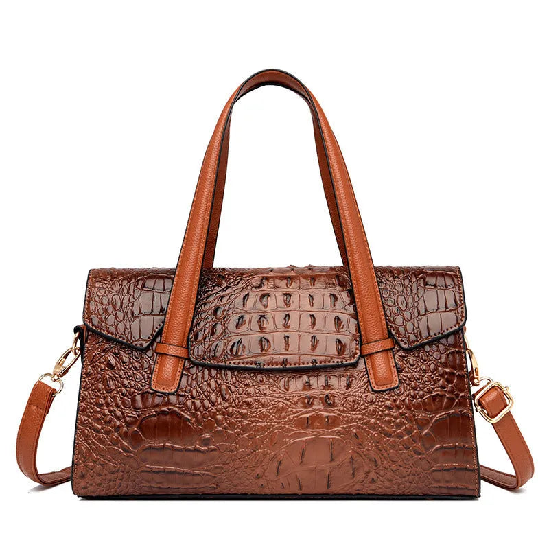 Large capacity leather messenger bag in six colours with single shoulder strap