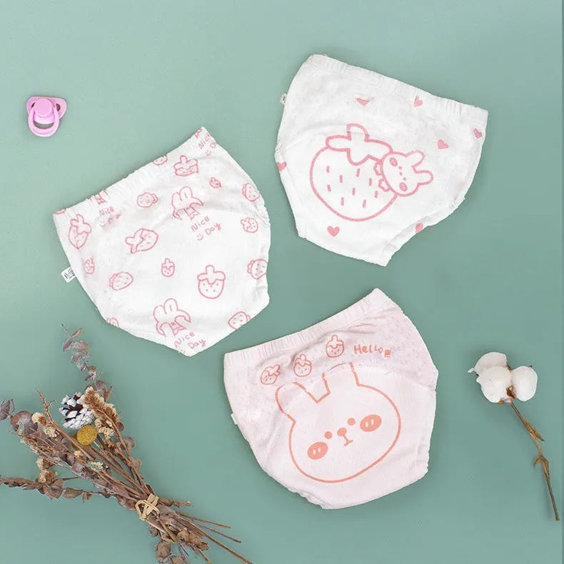 Cotton training pants with Bear Driving print, breathable waterproof baby diaper for toddlers