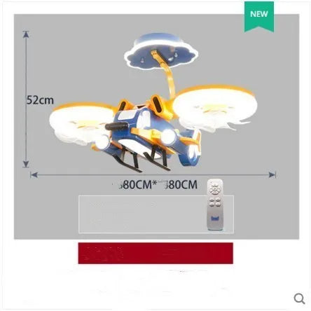 Smart Fighter Boy ceiling fan light with acrylic shade and metal blades for bedroom installation