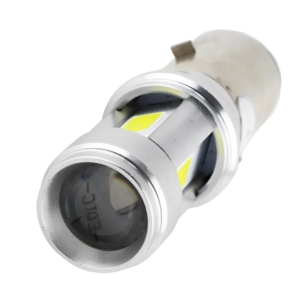 White aluminium alloy LED headlight with 18W 3000LM output for motorcycle direct replacement
