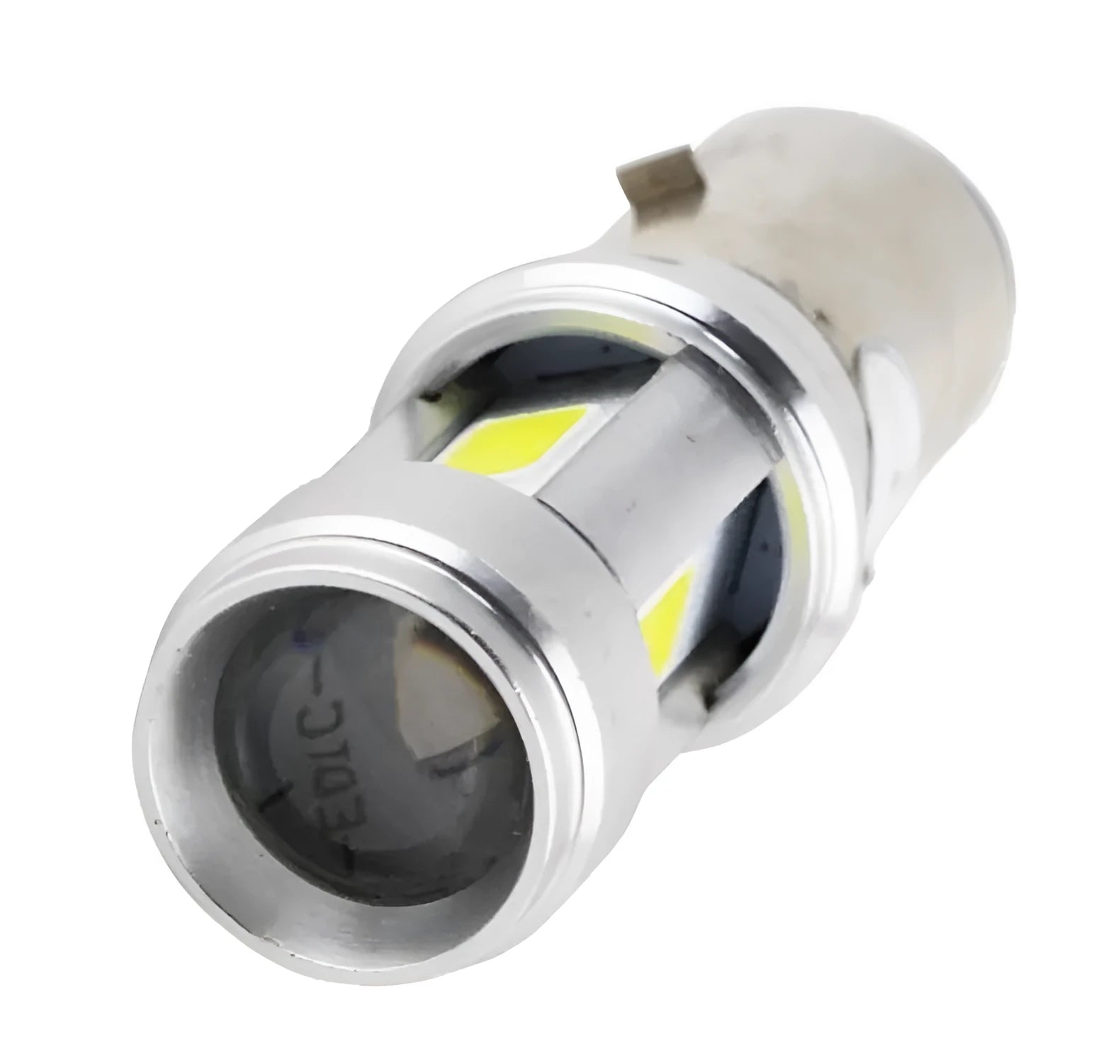 White aluminium alloy LED headlight with 18W 3000LM output for motorcycle direct replacement