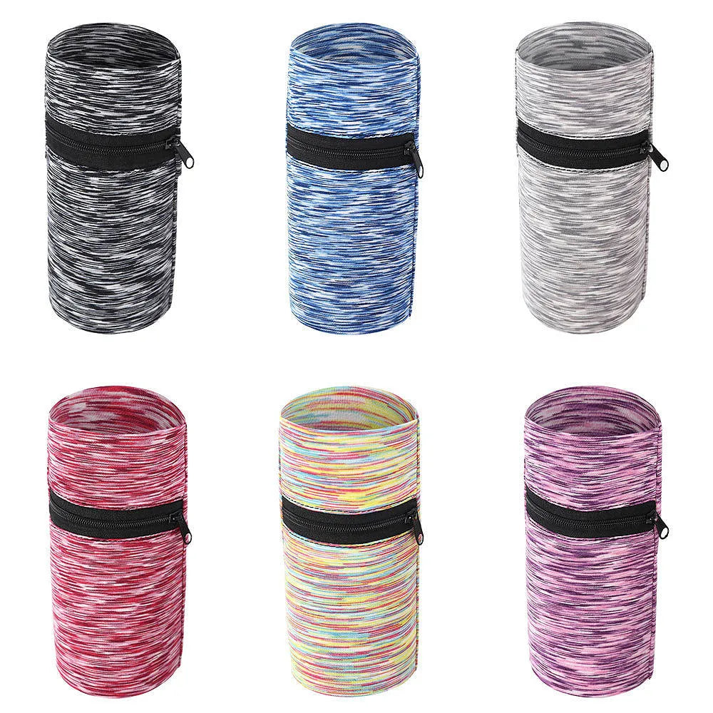 Sports arm bag for running with adjustable strap and multiple colour options including striped patterns