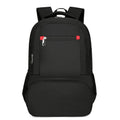 Light grey Oxford cloth insulated backpack with curved shoulder straps and a pull rod belt.