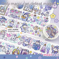 Cute cartoon character sticker on Japanese paper for haemorrhoid tape packaging decoration.