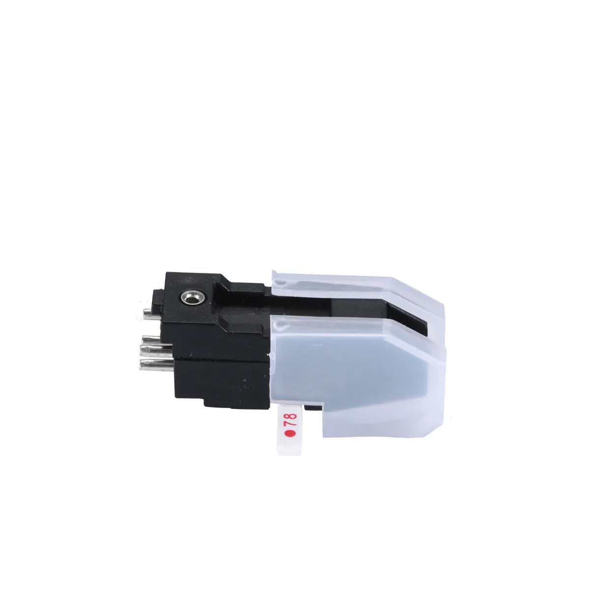 Double needle magnetic record player cartridge with ABS plastic shell.