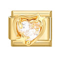 DIY light luxury creative Italian bracelet accessory pendant stainless steel 1x0.9cm drip oil finish gold background