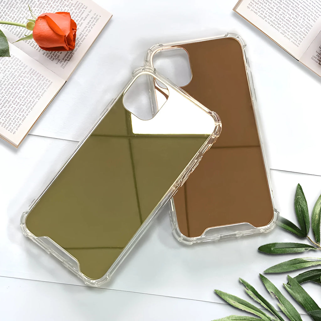 Silver mirror phone case for Apple iPhone with PC construction and fall protection