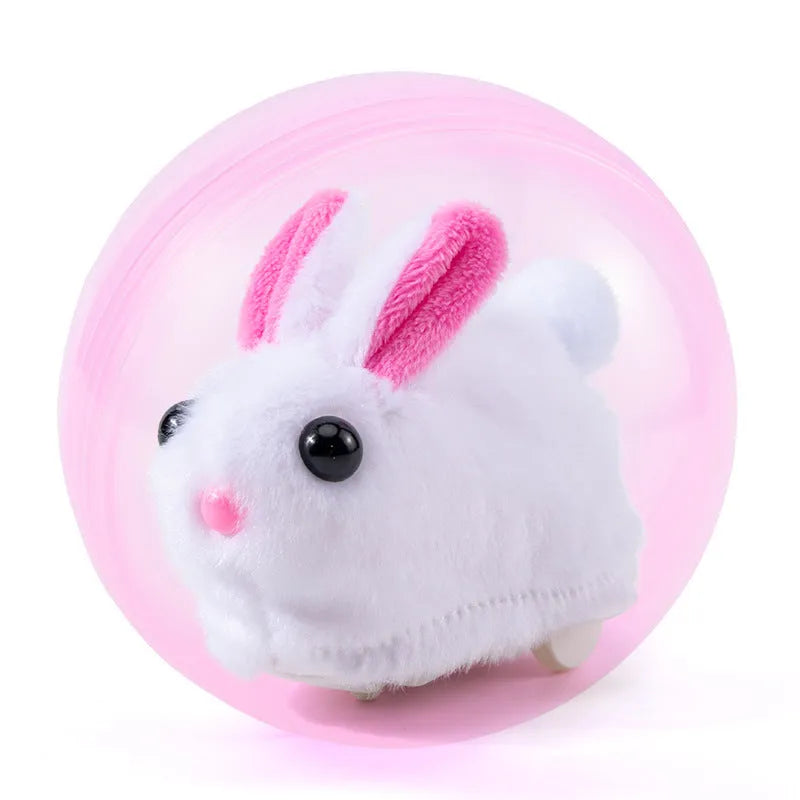 Transparent hamster rolling ball with battery base and plush animal shell