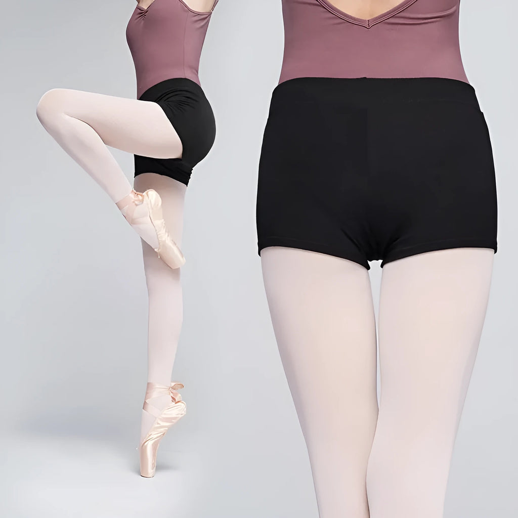 Black cotton women's dance pants for ballet practice and fitness
