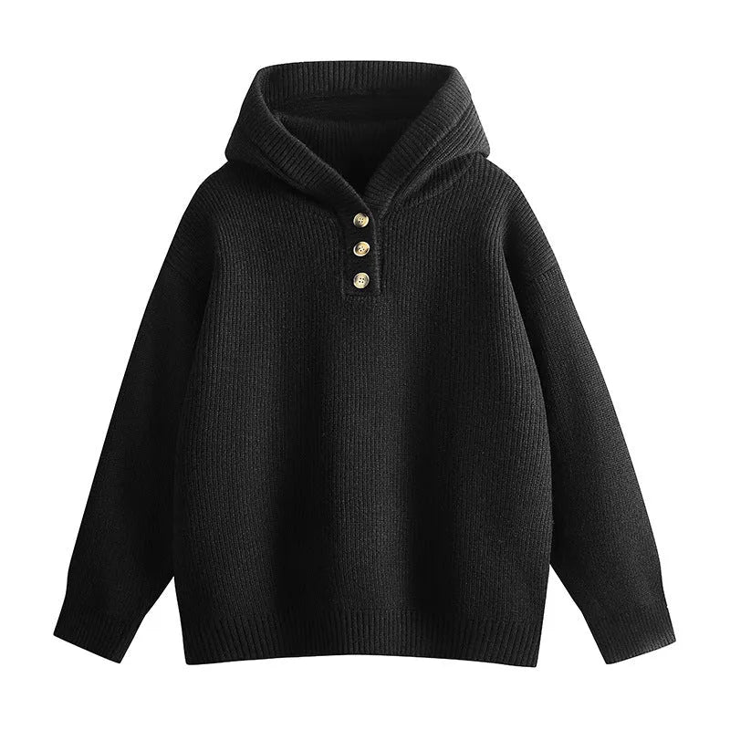 Men's hooded chenille sweater loose batwing sleeve pullover available in four colours