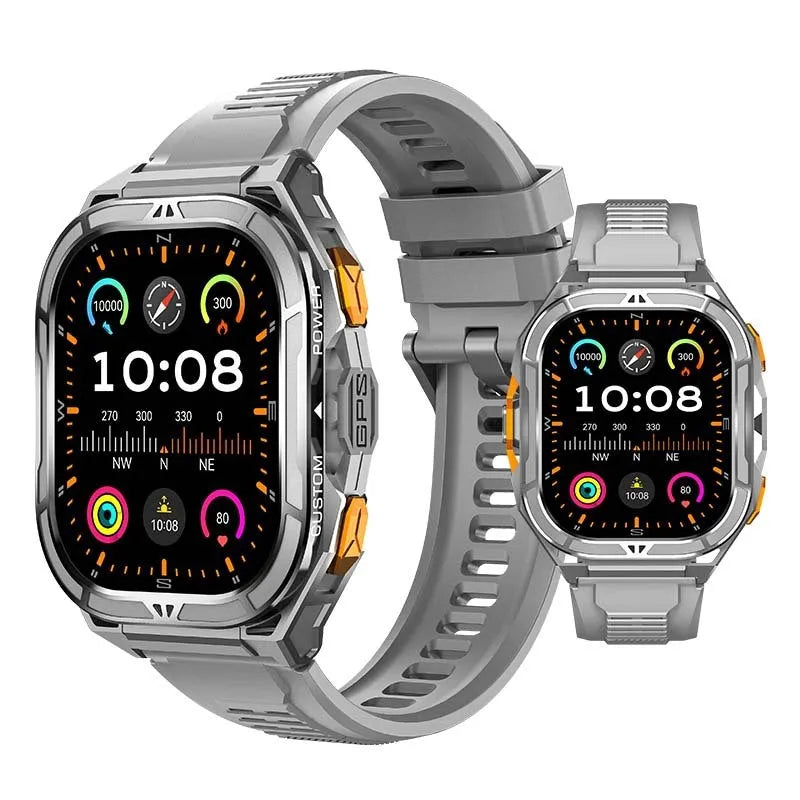 X5 smart watch in black with AMOLED display showing health metrics on wrist