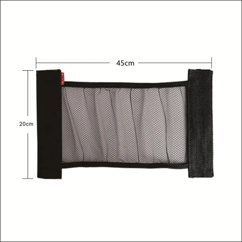 Black elastic car trunk storage net organiser for luggage and sundries