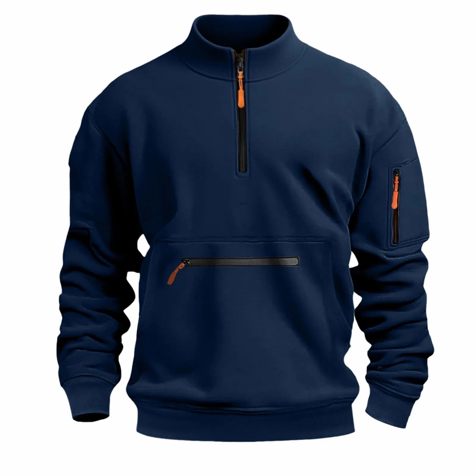 Men's stand collar zipper fleece sweater in eight colour options, polyester fibre casual pullover