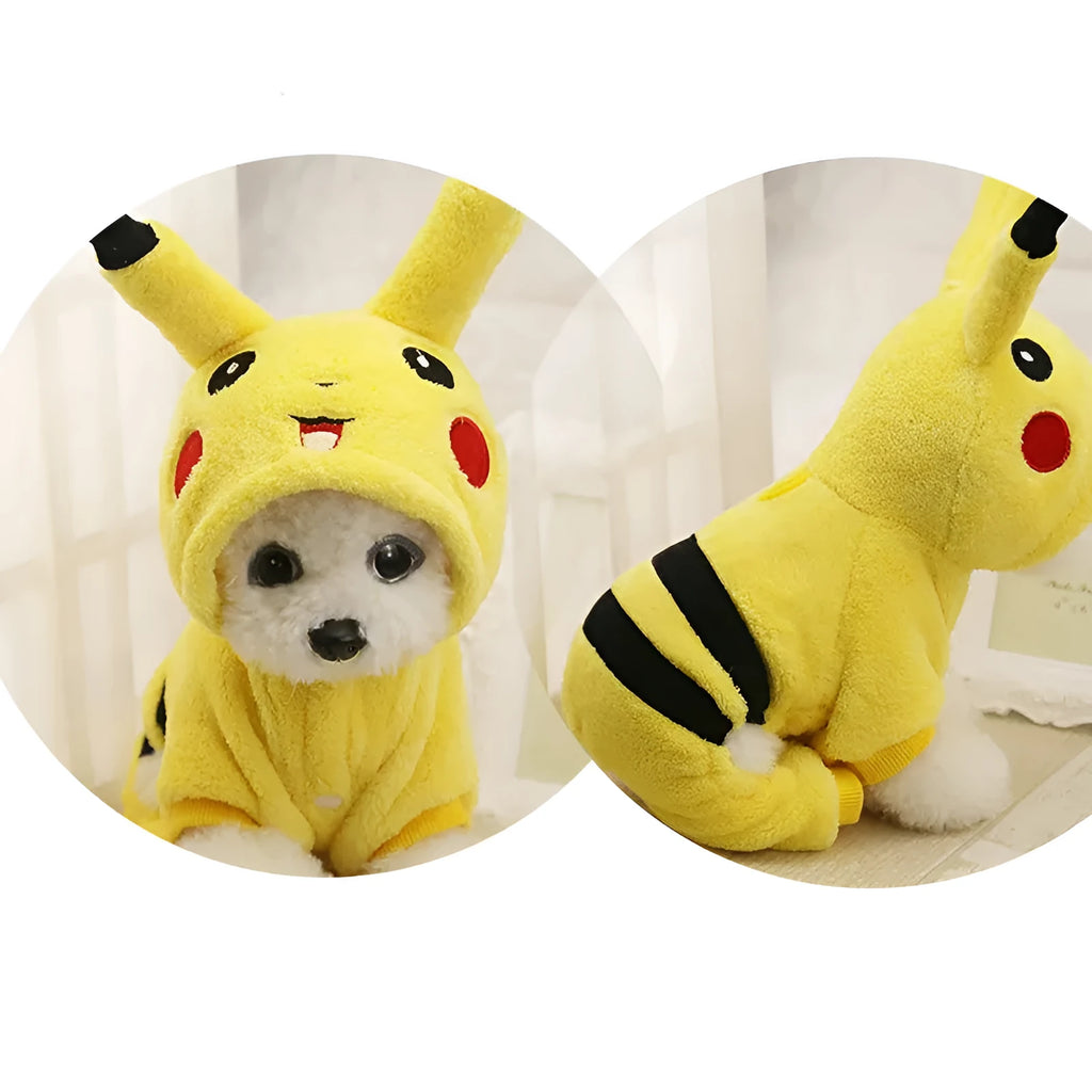 Fleece cat coat with cartoon cosplay hoodie design in autumn winter colours