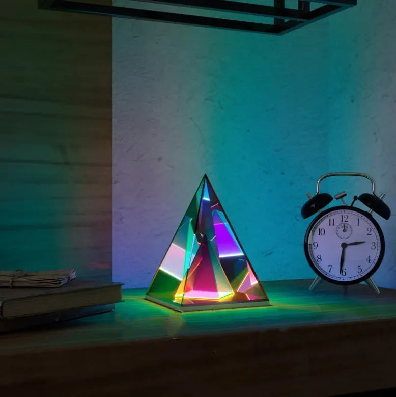 Creative night light acrylic cube LED colour box with USB power and push-button switch in three sizes 15 22 30 cm