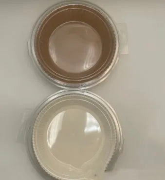 Round white disposable parchment paper liner for air fryer with a 4.5cm edge.