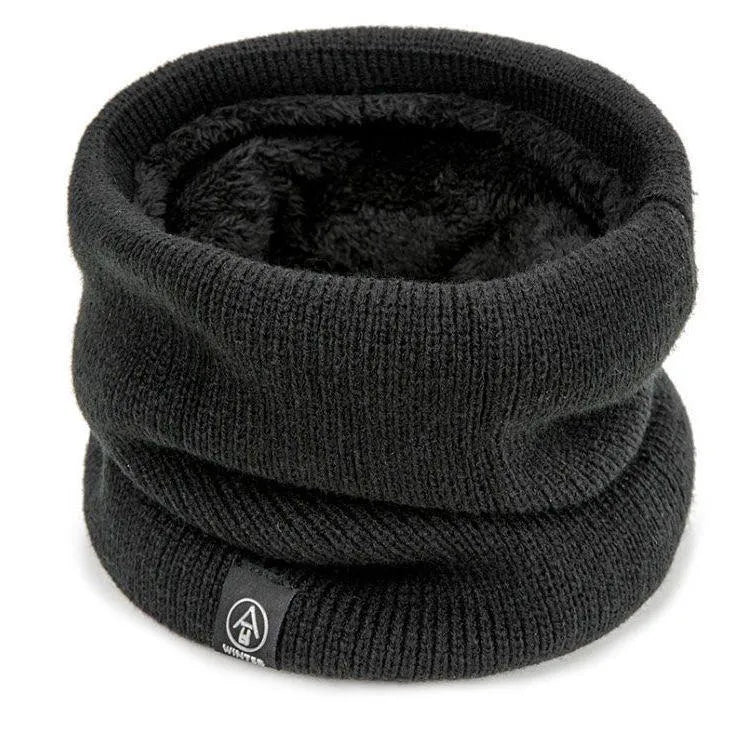 Unisex acrylic cycling scarf in black fleece thick, warm and dustproof for outdoor cycling