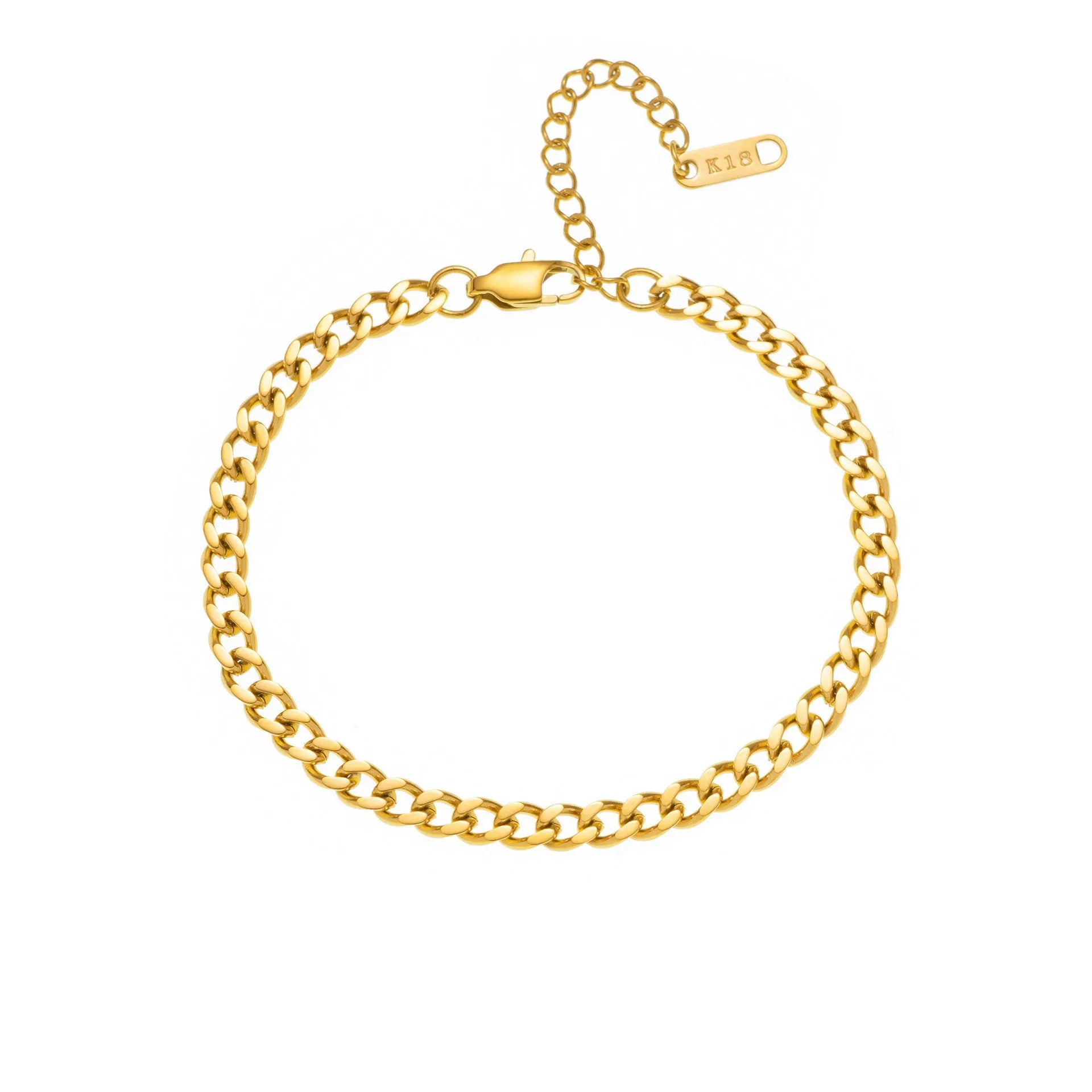 Titanium steel necklace with a personalised letter charm on a 40.5cm gold electroplated chain.