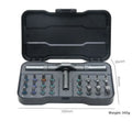 24-in-one ratchet screwdriver set with magnetic bits, stainless steel handle, and S2 CRV cutter heads for household and phone repairs