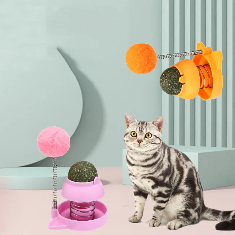 Compact 55x55mm mint ball cat toy for interactive play and dental care