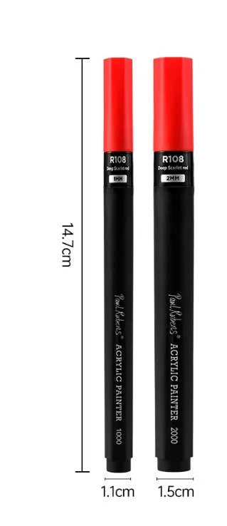 Rubens white acrylic marker with fine tip, plastic shell, on a white background