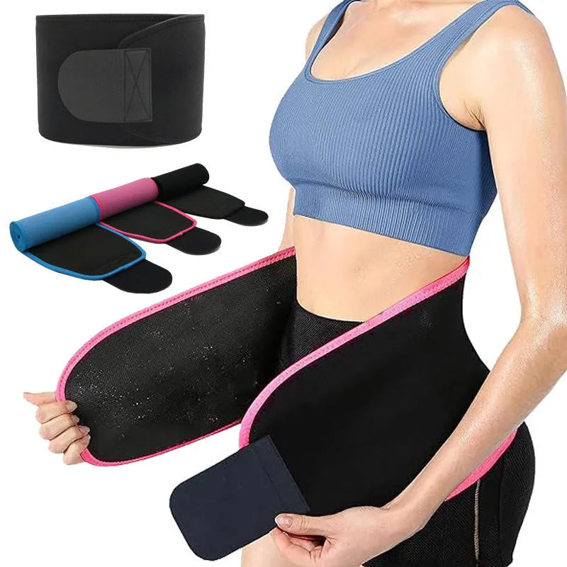 Adjustable neoprene lumbar support belt for fitness and running in black colour