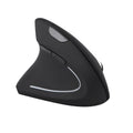Wireless vertical left hand mouse in black with ergonomic design and thumb buttons