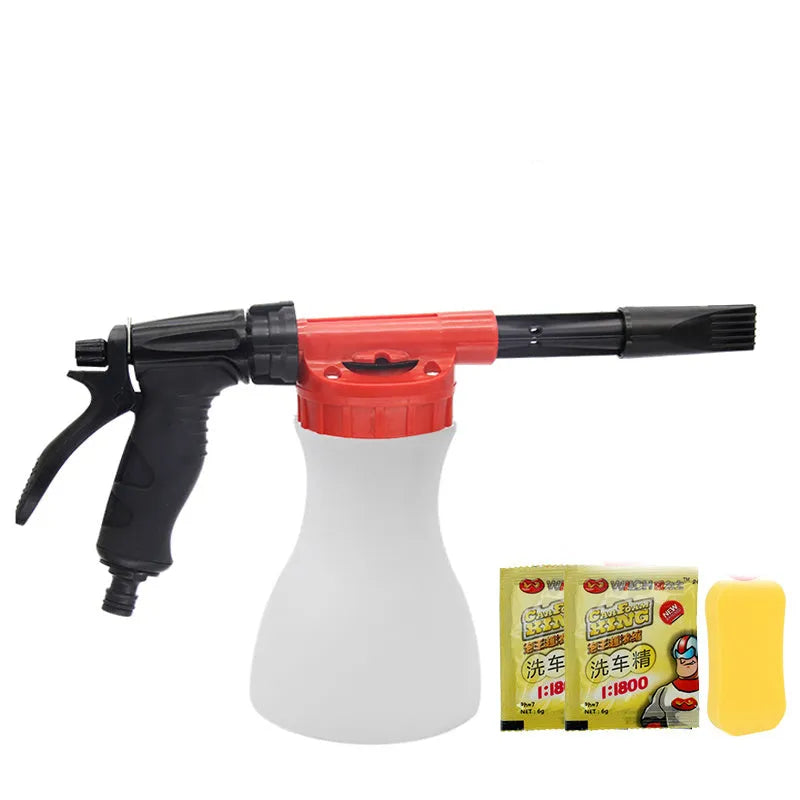Green high pressure garden spray gun with manual pump for watering and pesticides