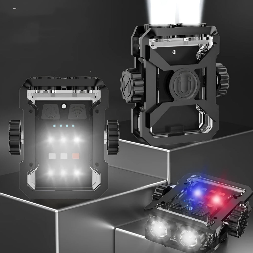 Black aluminium alloy keychain flashlight with Type-C charging port