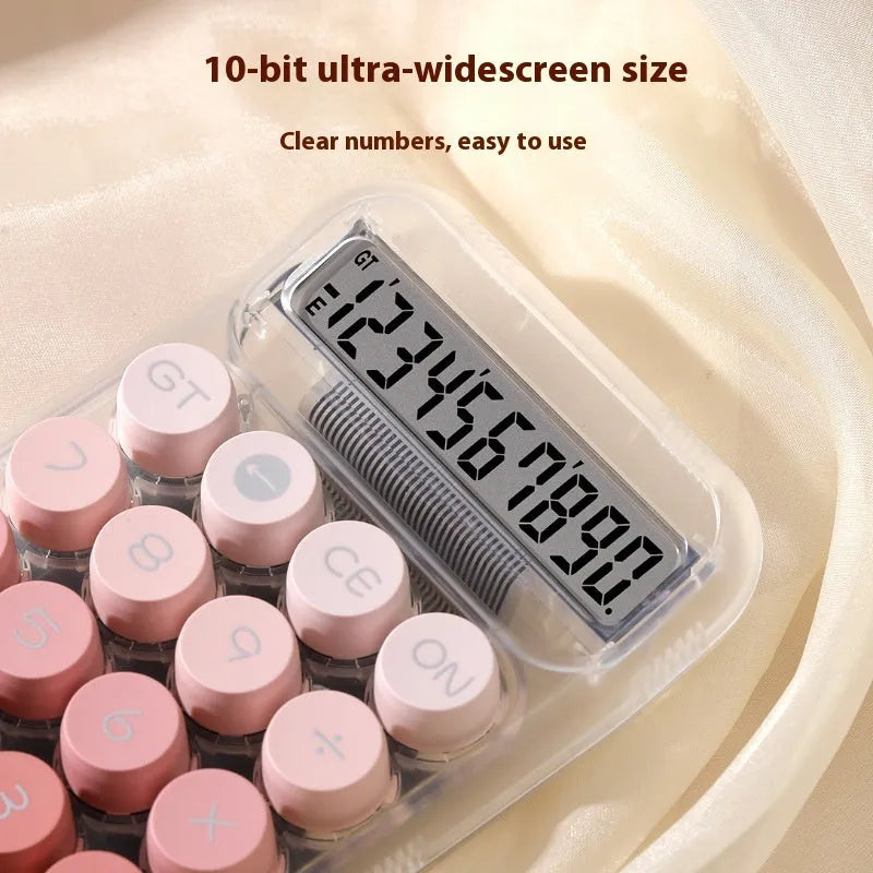 Gradient colour mechanical calculator in blue, green, pink, or purple options