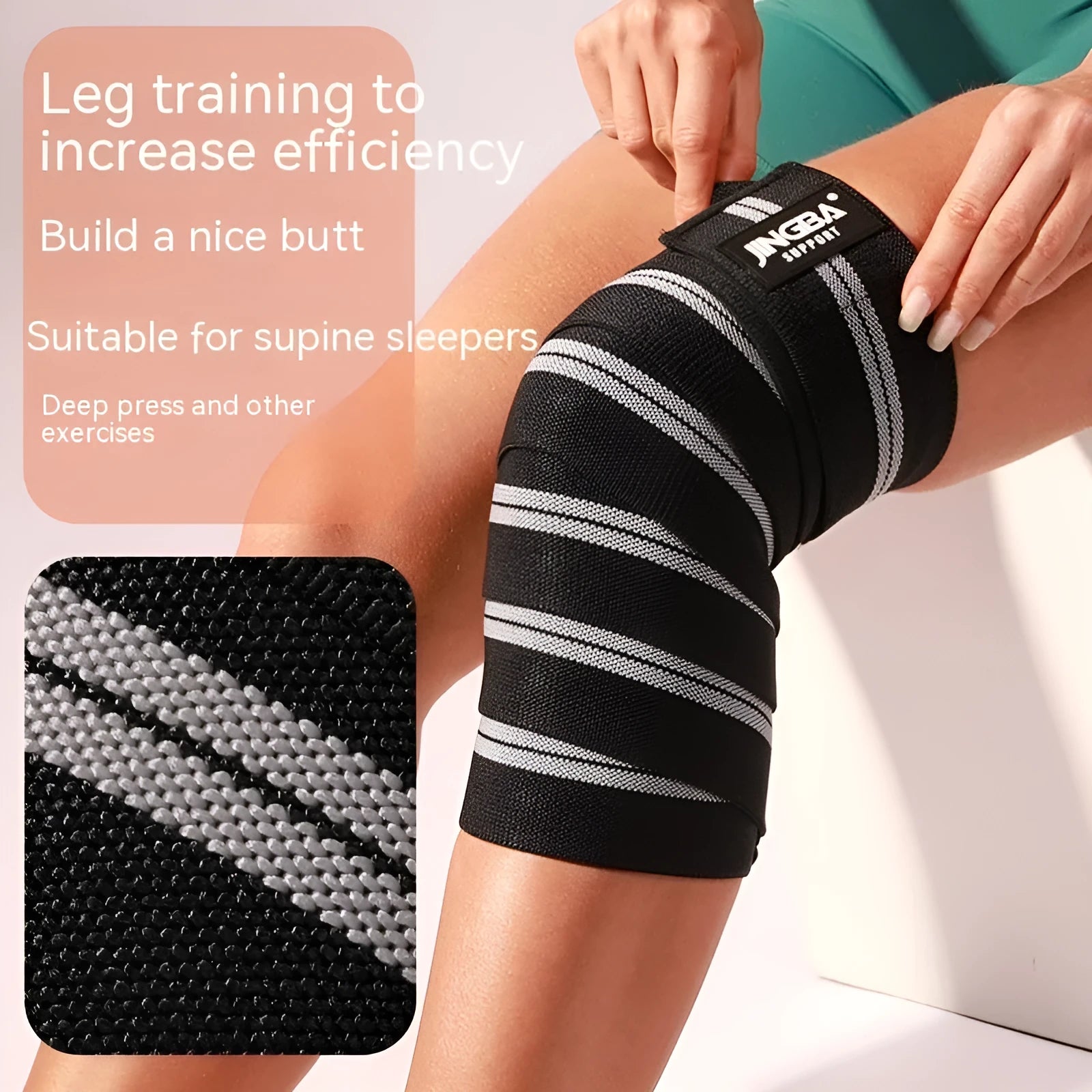Adjustable free size sports knee pads in blue, grey, red and yellow colours for weightlifting and cycling protection