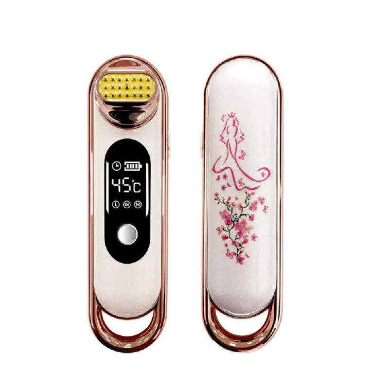 White household skin rejuvenating instrument with LCD display and main control button